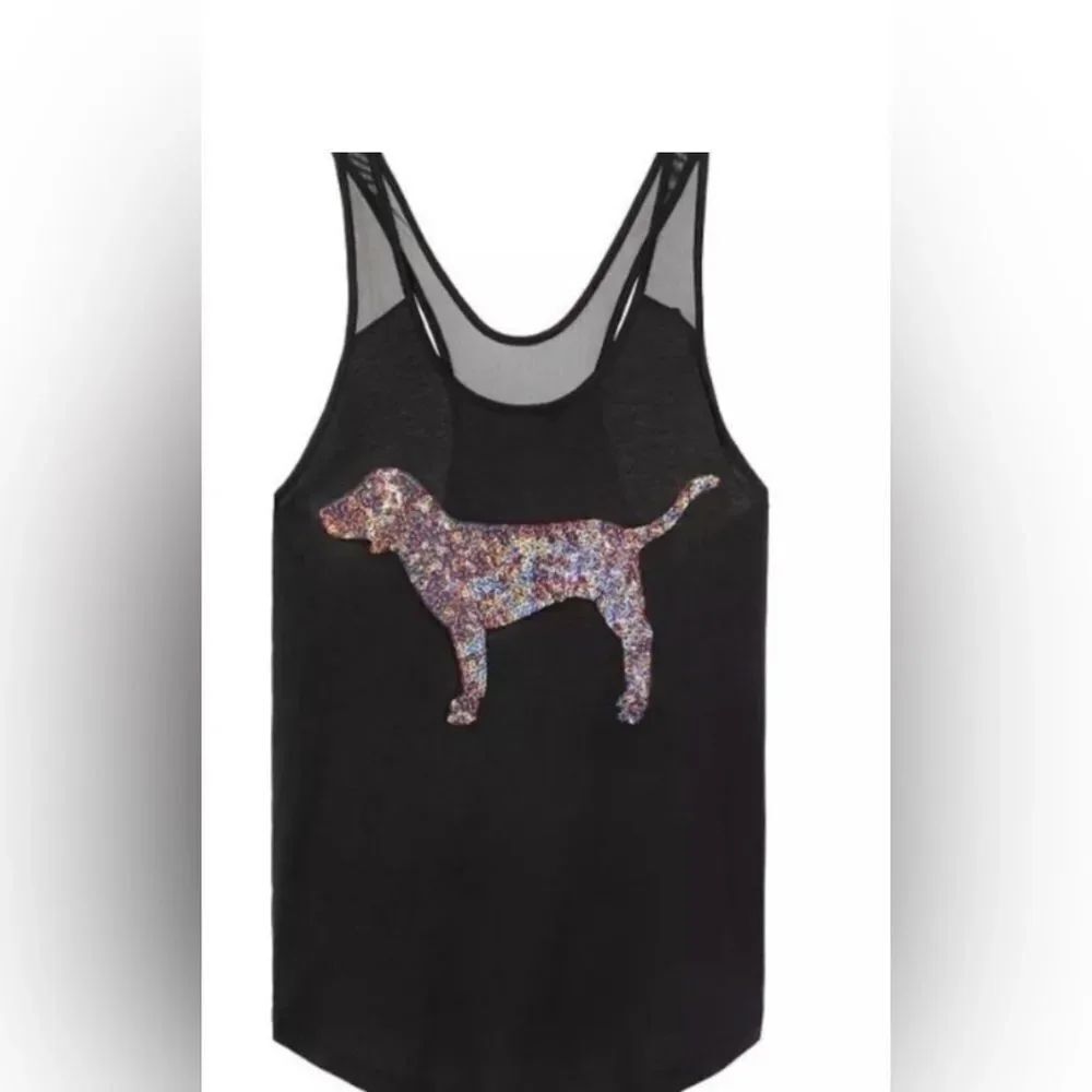 PINK VS ROSEGOLD BLING IRIDESCENT
DOG MESH TANK L